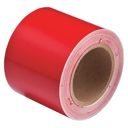 Brady Banding Tape, Red, 4 In. W, 90 ft. L 36288