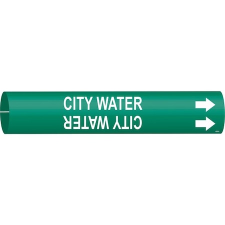 Brady Pipe Markr, City Water, Gn, 1-1/2to2-3/8 In, 4028-B 4028-B