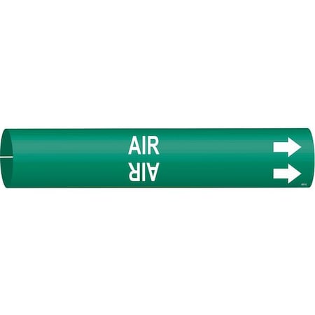 Brady Pipe Marker, Air, Green, 2-1/2 to 3-7/8 In 4001-C