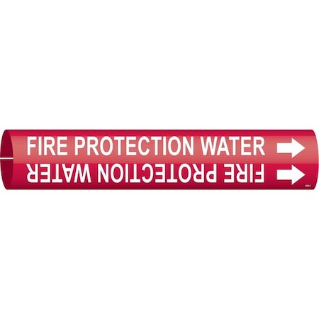 Brady Pipe Marker, Fire Protection Water, Red, 4060-C 4060-C