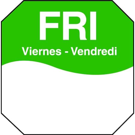 Daymark Day Label, Friday, 3 In. W, PK1000 1100605