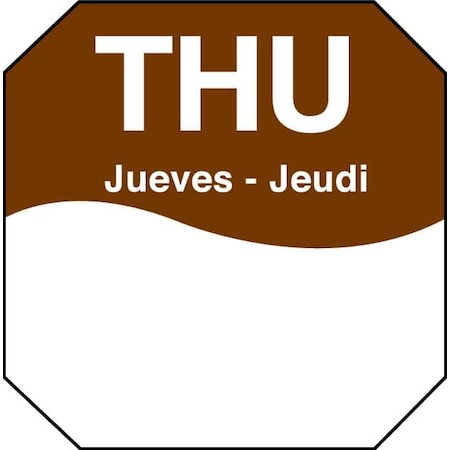 Daymark Day Label, Thursday, 1-1/4 In. W, PK1000 1100604
