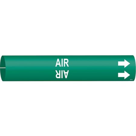 Brady Pipe Marker, Air, Green, 4 to 6 In 4001-D