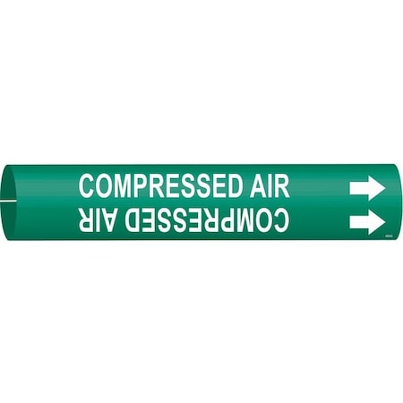 Brady Pipe Marker, Compressed Air, Grn, 4 to 6 In 4033-D