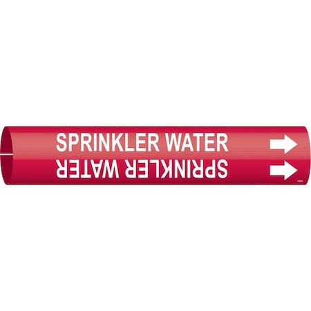Brady Pipe Marker, Sprinkler Water, Red, 4 to6 In 4128-D