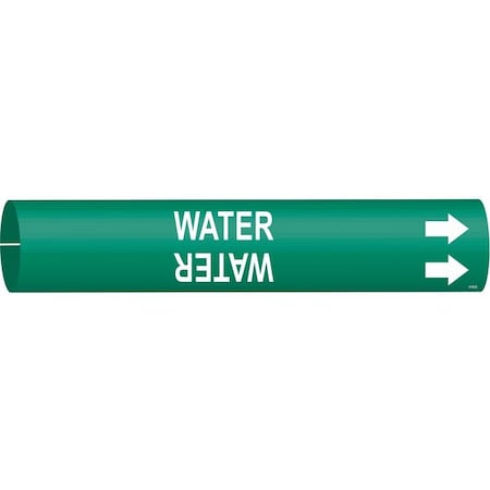 Brady Pipe Marker, Water, Green, 4 to 6 In 4155-D