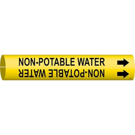Brady Pipe Marker, Non-Potable Water, Y, 4 to6 In 4102-D