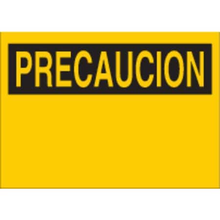 Brady Caution Sign, 7 in Height, 10 in Width, Polyester, Rectangle, Spanish 89001