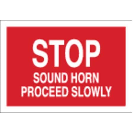 Brady StopStop Sound Horn Proceed Slowly, 10 in x 14 in, Rectangle, Fiberglass, 75211 75211