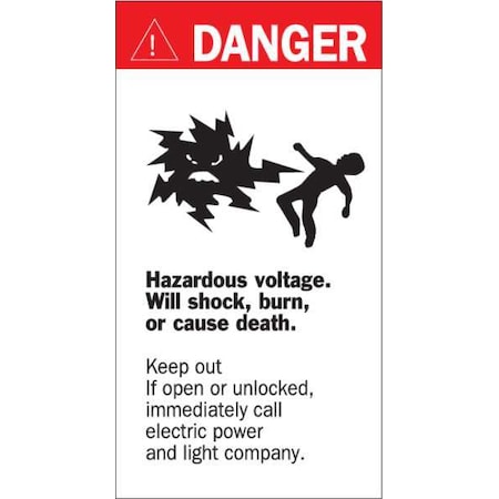 Brady Transformer Markers Label, 8 In. H 46347