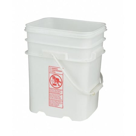 Zoro Select Plastic Pail, EZ Stor, 5 gal, White 3E538