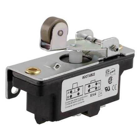 Telemecanique Sensors Snap Action Switch, Lever, Roller Actuator, 1NC/1NO, 15 A at 600 V AC Contact Rating 9007AB22