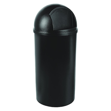 Rubbermaid Commercial Marshal 25 gal Round Indoor Plastic Can, Black, None, Plastic, Not Applicable FG817088BLA