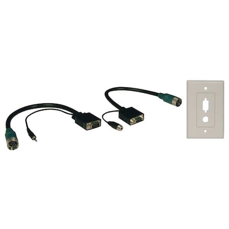 Tripp Lite SVGA/3.5mm Connector Kit, SVGA, Wall Plate, Color: Black EZA-VGAAX-2