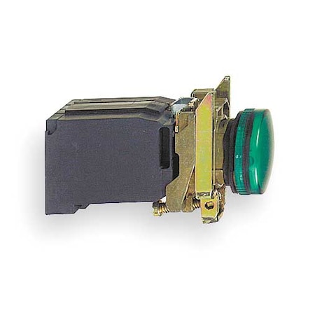 Schneider Electric Pilot Light Complete, Green, Incandescent XB4BV33