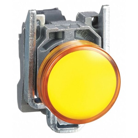 Schneider Electric Pilot Light Complete, Yellow, LED XB4BVG5