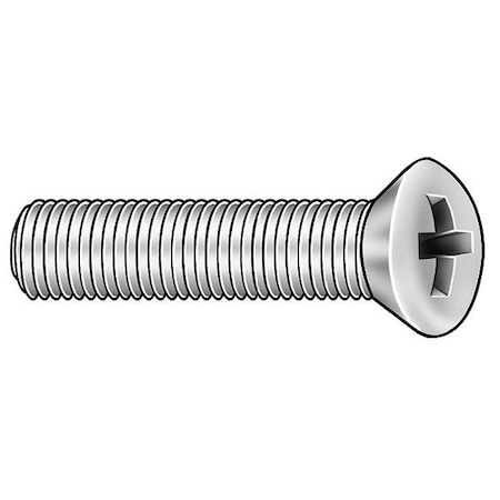 Zoro Select M4-0.70 x 6 mm Phillips Oval Machine Screw, Plain 18-8 Stainless Steel, 100 PK MPOX04006-100P1
