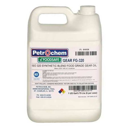 Petrochem 1 gal Gear Oil Jug 320 ISO Viscosity, 90 SAE, Clear FOODSAFE GEAR FG-320-001