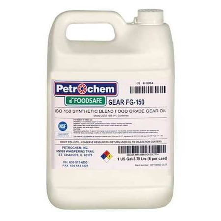 Petrochem 1 gal Gear Oil Jug 150 ISO Viscosity, 85W SAE, Clear FOODSAFE GEAR FG-150-001