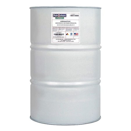 Petrochem 55 gal Drum, Hydraulic Oil, 46 ISO Viscosity, 15W SAE FOODSAFE HYDRAULIC FG-46-055