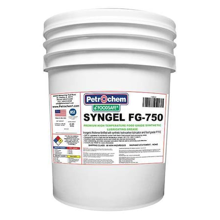 Petrochem Food Grade Synthetic High Temp Grease, 5 Gal. FOODSAFE SYNGEL FG-750-005