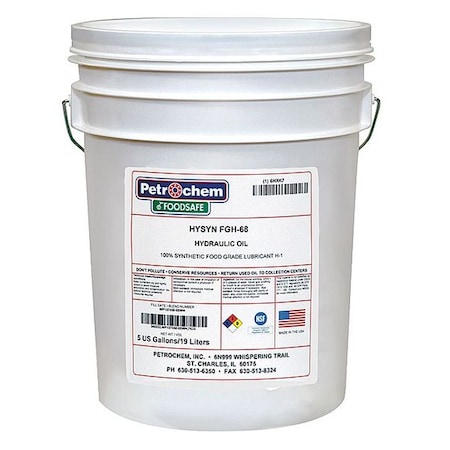 Petrochem 5 gal Pail, Hydraulic Oil, 68 ISO Viscosity, 20W SAE HYSN FGH-68-005