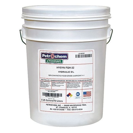 5 gal Pail, Hydraulic Oil, 32 ISO Viscosity, 10W SAE -  PETROCHEM, HYSN FGH-32-005