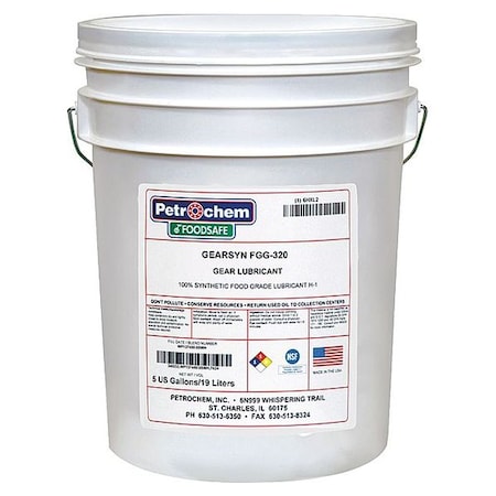 Petrochem 5 gal Gear Oil Pail 320 ISO Viscosity, 90 SAE, Clear GEARSYN FGG-320-005