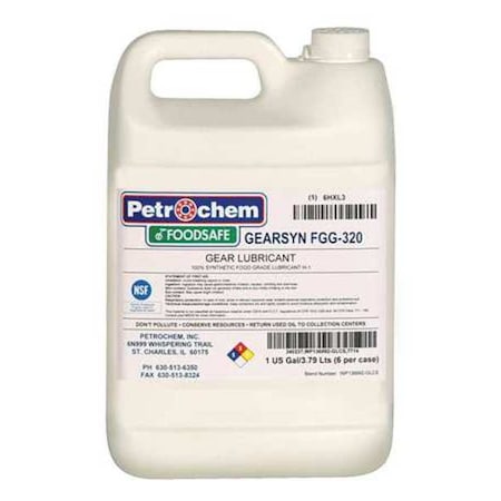 Petrochem 1 gal Gear Oil Jug 320 ISO Viscosity, 90 SAE, Clear GEARSYN FGG-320-001