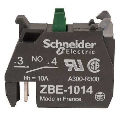 Schneider Electric Contact Block, 1NO Slow Break, 22mm ZBE1014