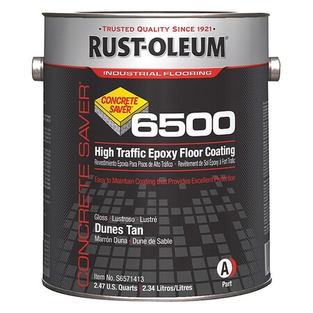 Rust-Oleum 1 gal Floor Coating, High Gloss Finish, Dunes Tan, Solvent Base S6571413