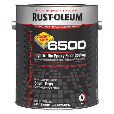 Rust-Oleum 1 gal Floor Coating, High Gloss Finish, Silver Gray, Solvent Base S6582413