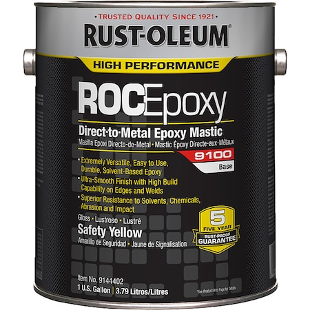 Rust-Oleum Epoxy Mastic Coating Base, Safety Yellow, Semi-Gloss,