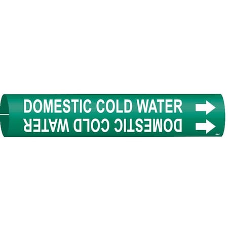 Brady Pipe Marker, Domestic Cold Water, Green, 4048-C 4048-C