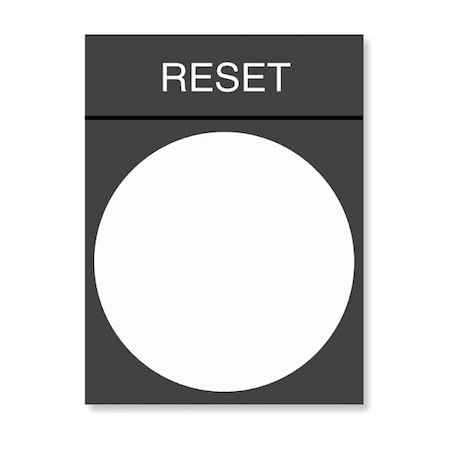 Schneider Electric Legend Plate, Reset, White/Black ZBY2322