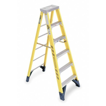 Werner 6 ft Fiberglass Stepladder, 375 lb Capacity 7306