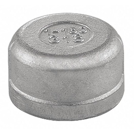 ZORO SELECT 1/2" FNPT 304 SS Cap 40RDC111N012