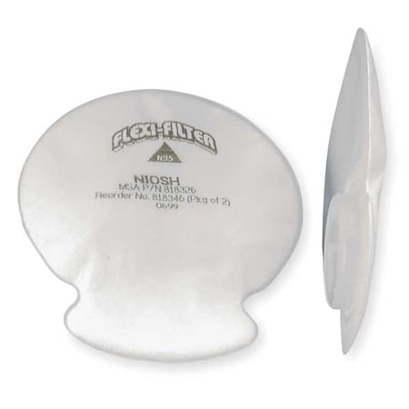 Msa Safety Filter, Flexi-Filters, White, Bayonet, MSA Advantage(TM) 818346