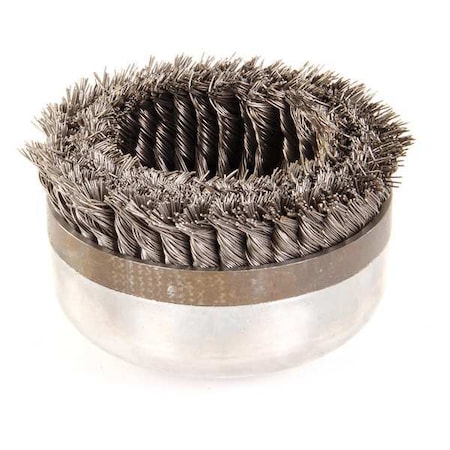 Weiler Knot Wire Cup Wire Brush, Threaded Arbor, 6" 94028