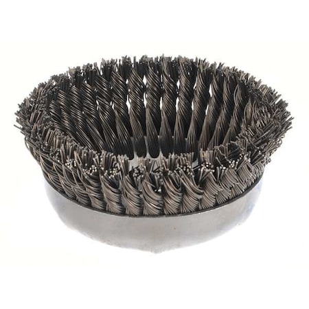Weiler Knot Wire Cup Wire Brush, Threaded Arbor, 6" 94027