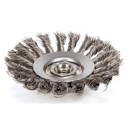 Weiler Knot Wire Bevel Wire Brush, Threaded Arbor 94033