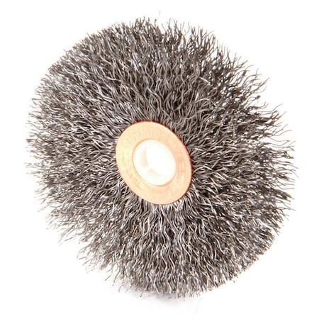 Weiler Crimped Wire Wheel Wire Brush, Arbor, 3" 93026