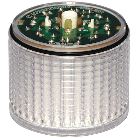 Zoro Select Tower Light Module, 24V AC, 24V DC, Clear, 56 mm Dia., 2 in Height, LED 6JZG5