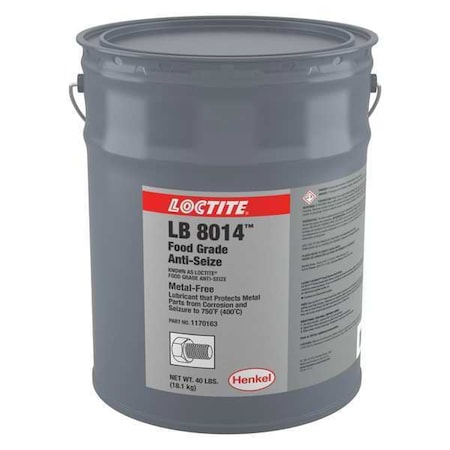 LOCTITE Anti-Seize, Food Grade, 5 gal, Pail LB 8014(TM) 1170163