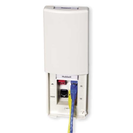 Hubbell Premise Wiring Wall Plate, 4port, 1gang TPF1OW