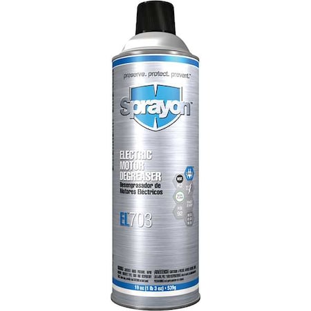 Sprayon Electrical Degreaser, 19 oz Aerosol Spray Can, Liquid S00703000