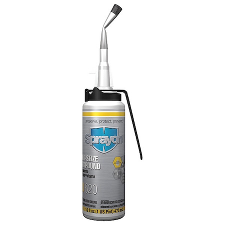 Sprayon Anti-Seize, 16 oz, Brush Top Bottle, Grey SC0620TB0