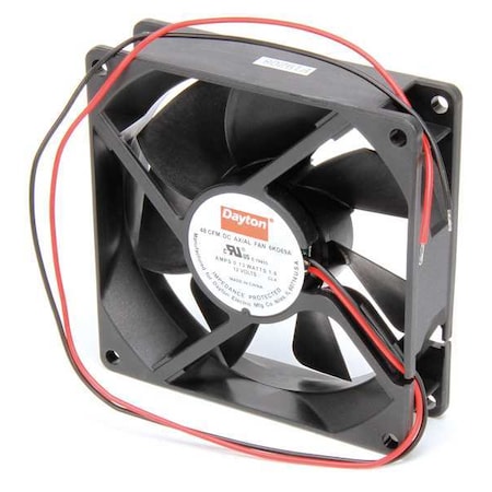 Dayton Axial Fan, Square, 12V DC, - Phase, PBT Plastic, 3 5/8 in W. 6KD69