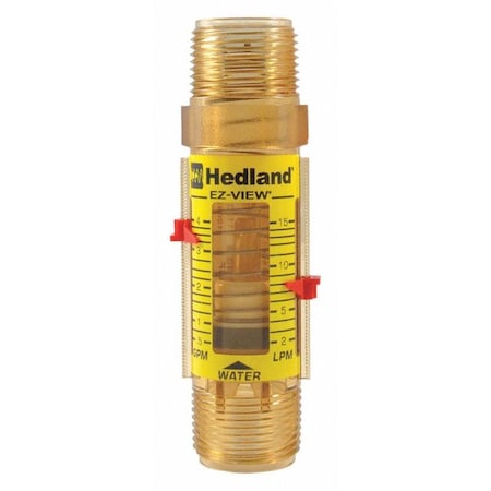 Hedland Flowmeter, 1 MNPT, 0.5-4 GPM H621-604-R
