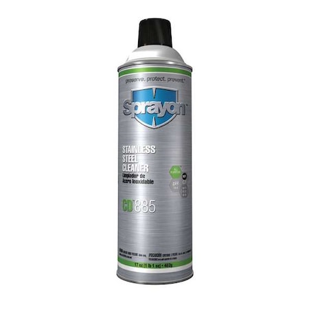 Sprayon Metal Cleaner and Polish, 17 oz, Aerosol Can, Lemon SC0885000